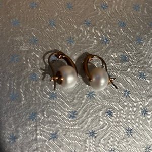 Bronze and pearl earrings from Italy.